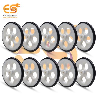 60 x 5.7mm Hard Plastic Build Rubber Cover Wheel for Stepper Motor Pack of 20